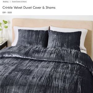 West Elm King/Cal King duvet, two king shams and three Euro shams